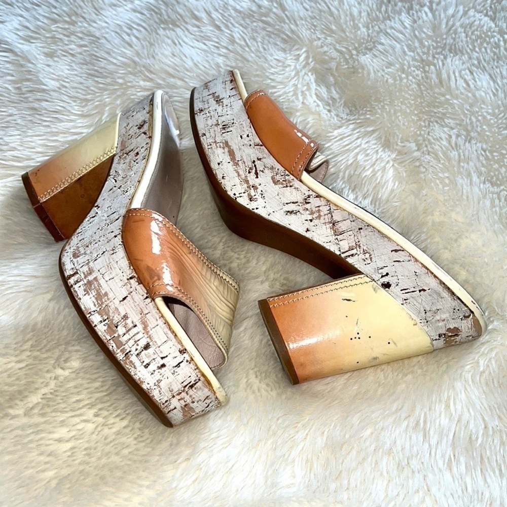 Prada Patent Leather Ombré Cork Platform Heels